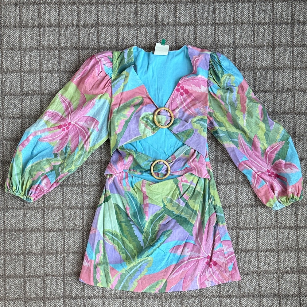 Farm Rio Beach Vibe Cutout Mini Dress Size S
